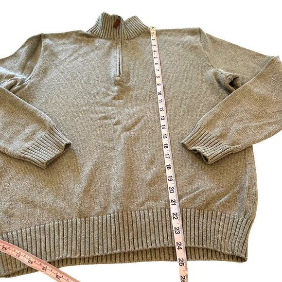 Polo Ralph Lauren Quarter Zip Cotton Sweater Gray and Navy Size Medium - Picture 5 of 11
